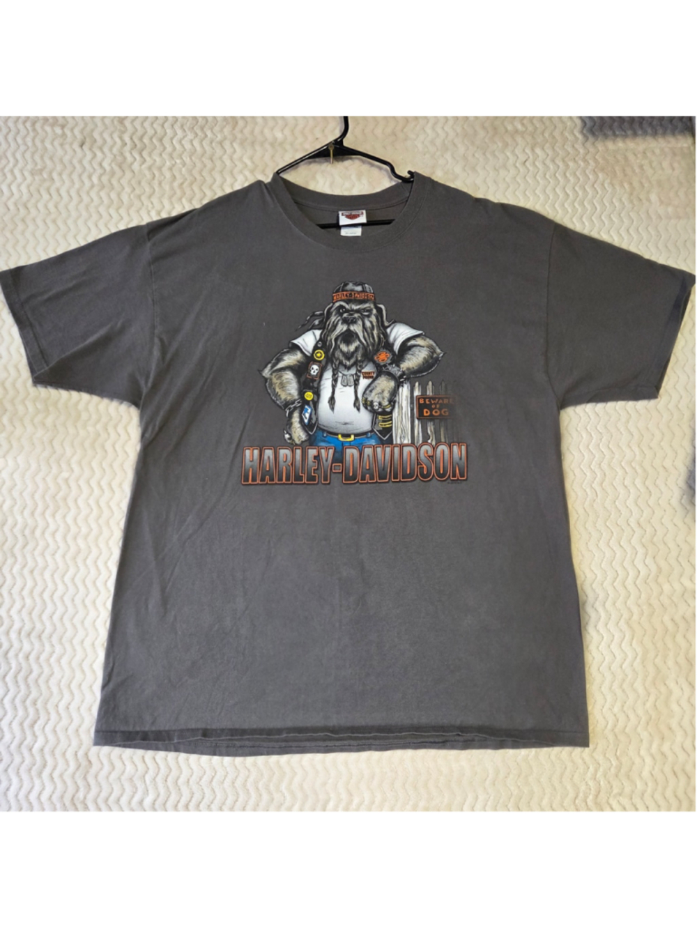 Men's Harley-Davidson Graphic T-Shirt XXL Grey Orange Short Sleeve Tee